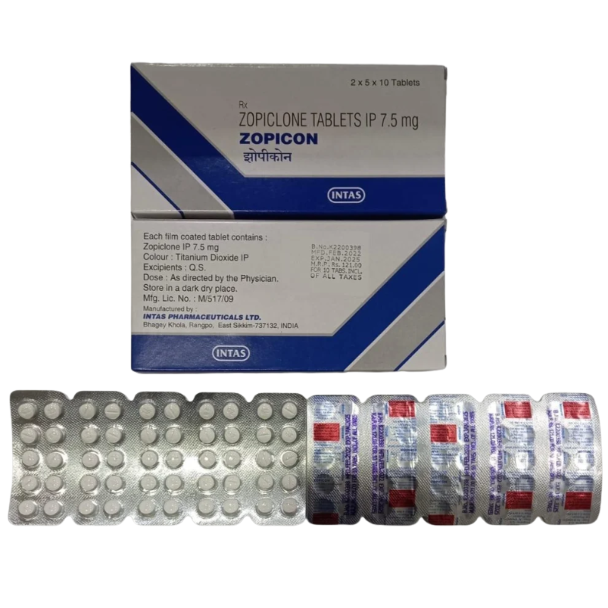 7.5mg Zopicon Zopiclon Tablets